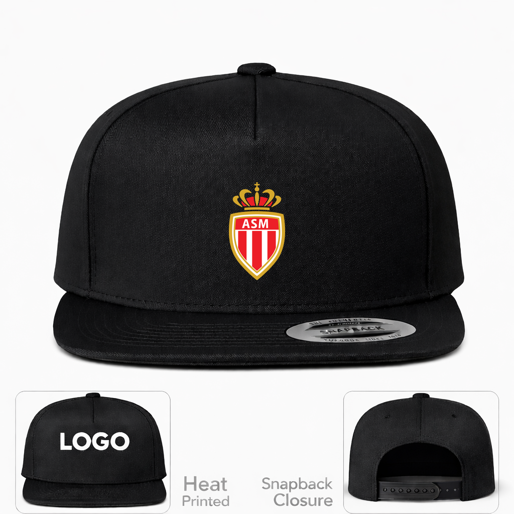 AS Monaco FC Snapback Hat | Color: Black | Original artwork on Drive garment