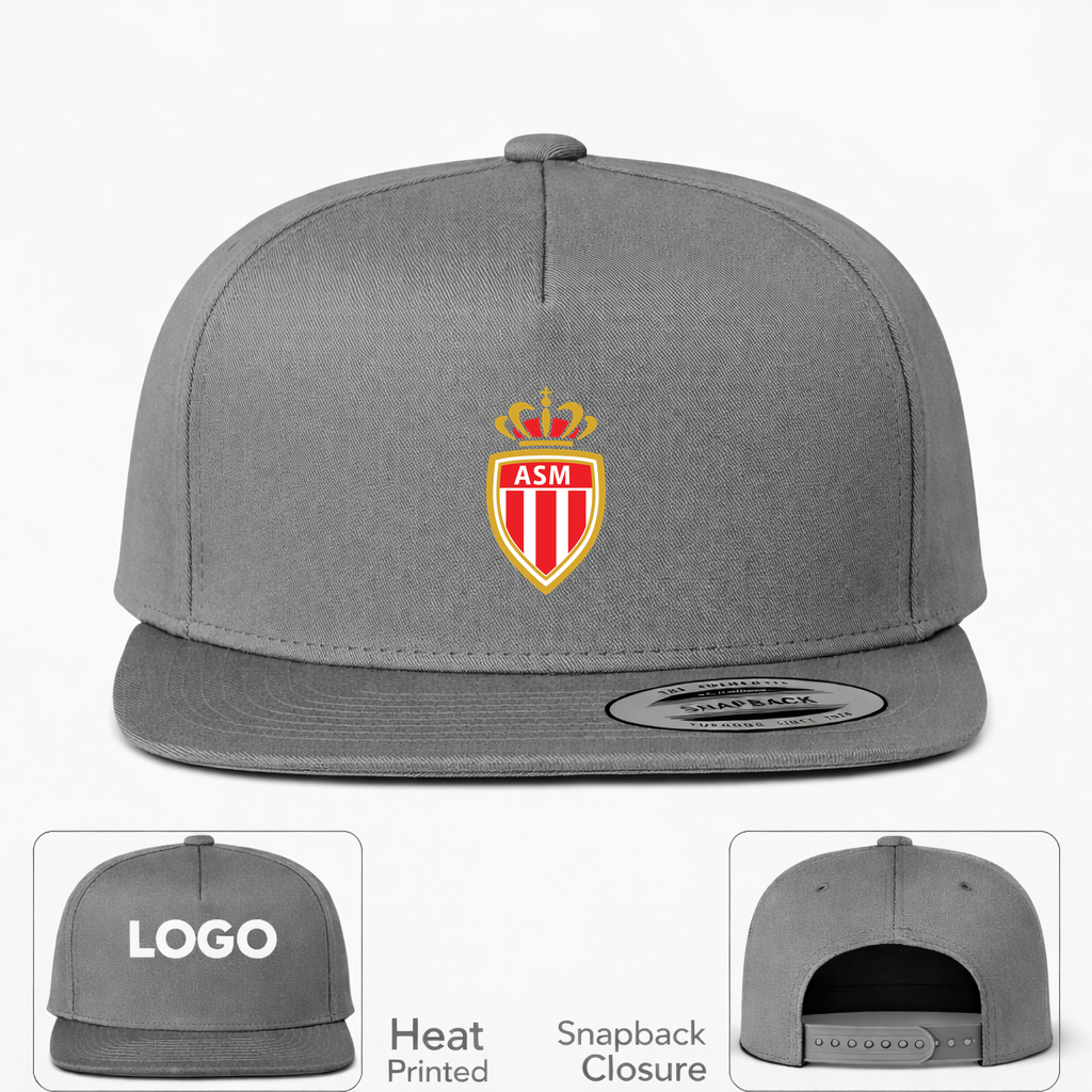 AS Monaco FC Snapback Hat | Color: Grey | Original artwork on Drive garment