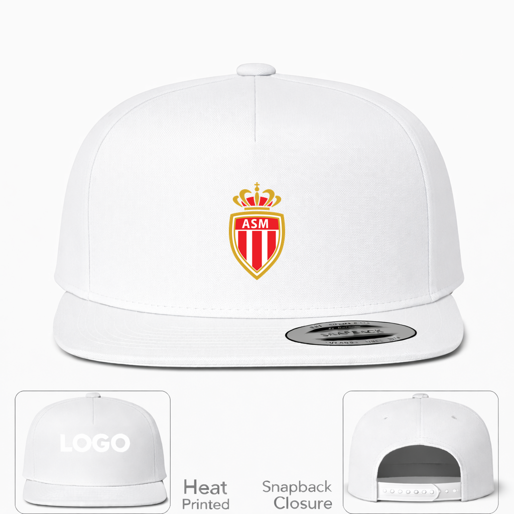 AS Monaco FC Snapback Hat | Color: White | Original artwork on Drive garment