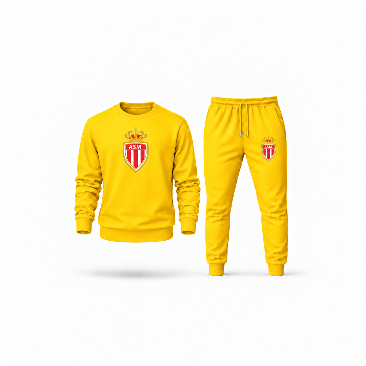 Men's AS Monaco FC Sweatshirt Joggers Set | Color: Yellow | Main