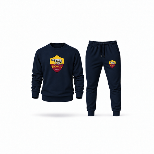 Men's AS Roma FC Sweatshirt Joggers Set | Color: Navy | Main