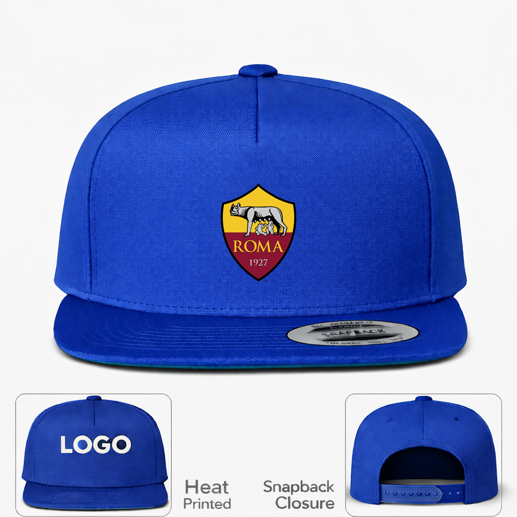 AS Roma FC Snapback Hat | Color: Blue | Original artwork on Drive garment
