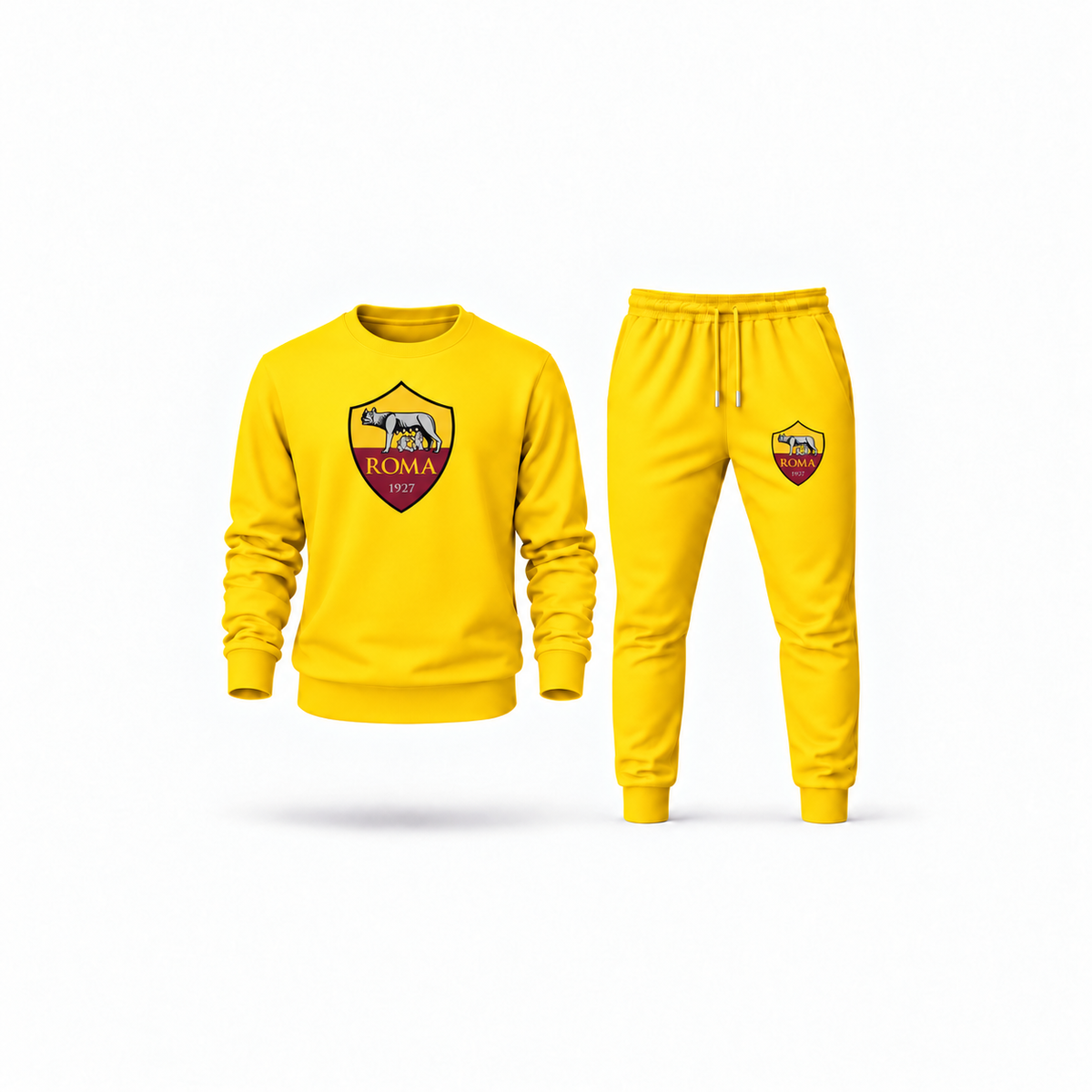 Men's AS Roma FC Sweatshirt Joggers Set | Color: Yellow | Main