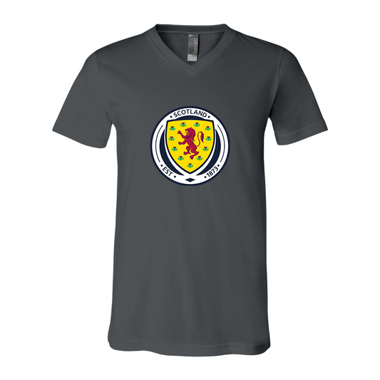 Men’s Scotland National Soccer Team - BELLA + CANVAS - Jersey V-Neck Tee - 3005