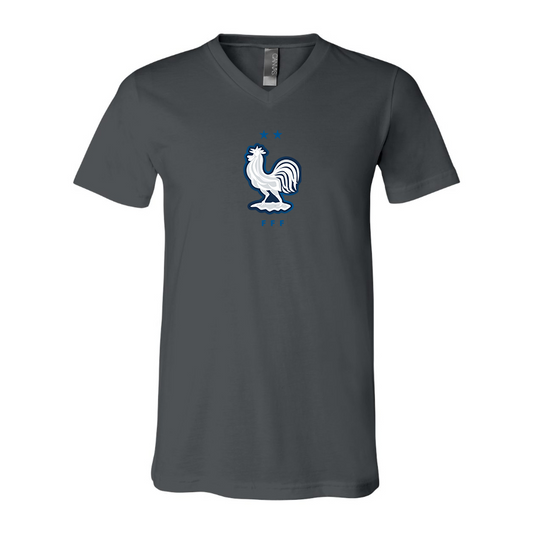Men’s France National Soccer Team - BELLA + CANVAS - Jersey V-Neck Tee - 3005