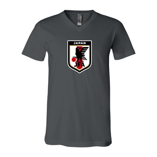 Men’s Japan National Soccer Team - BELLA + CANVAS - Jersey V-Neck Tee - 3005