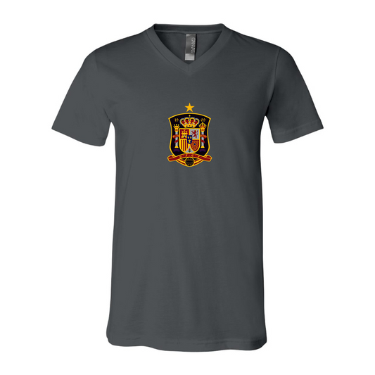 Men’s Spain National Soccer Team - BELLA + CANVAS - Jersey V-Neck Tee - 3005