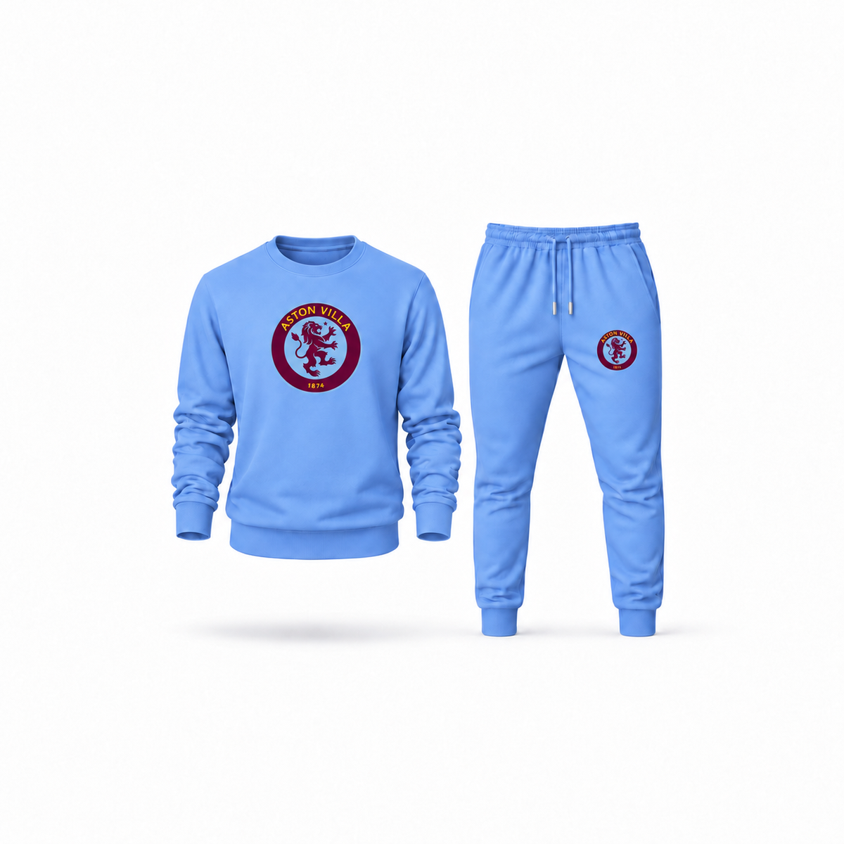 Men's Aston Villa FC Sweatshirt Joggers Set | Color: Carolina Blue | Main
