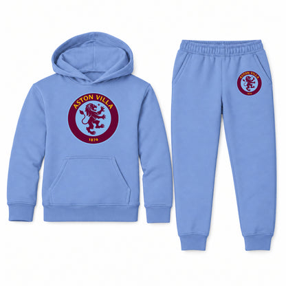 Aston Villa FC youth hoodie jogger set, Carolina Blue, Youth Large ages 10–12