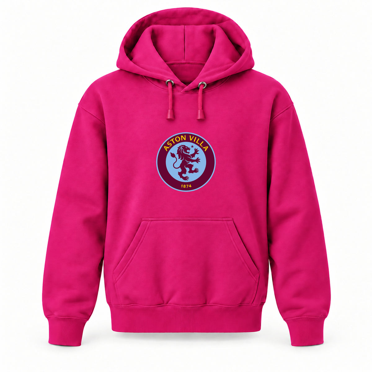 Aston Villa FC - Youth Large Hoodie (Ages 10–12) | Color: Hot Pink
