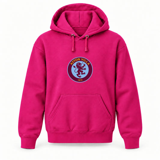 Aston Villa FC - Youth Large Hoodie (Ages 10–12) | Color: Hot Pink