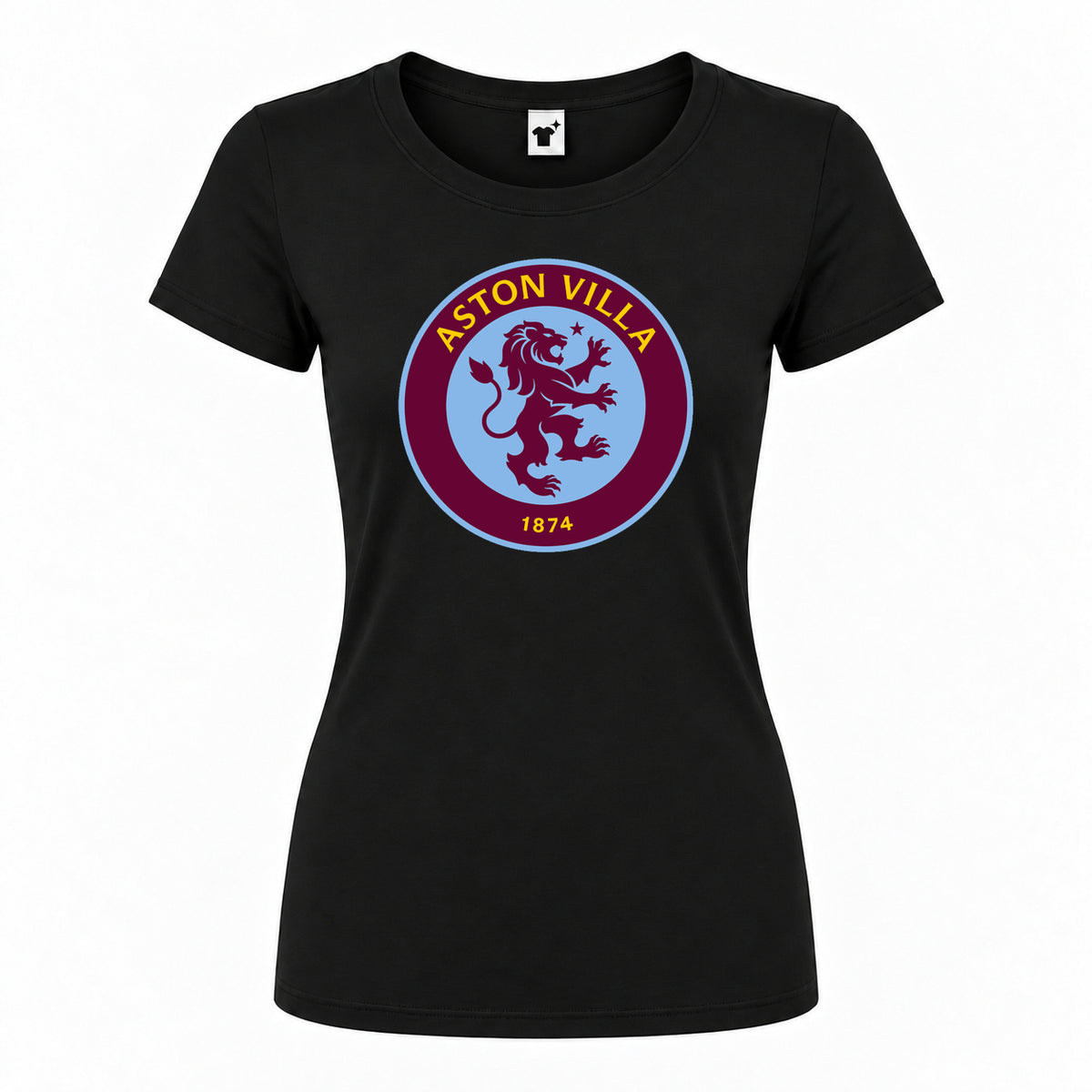 Women's Aston Villa FC Round Neck T-Shirt | Color: Black