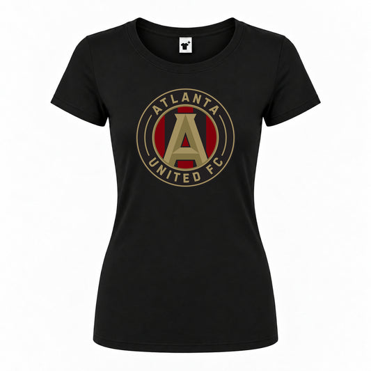 Women's Atlanta United FC Round Neck T-Shirt | Color: Black