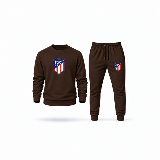 Men's Atletico Madrid FC Sweatshirt Joggers Set | Color: Brown | Main