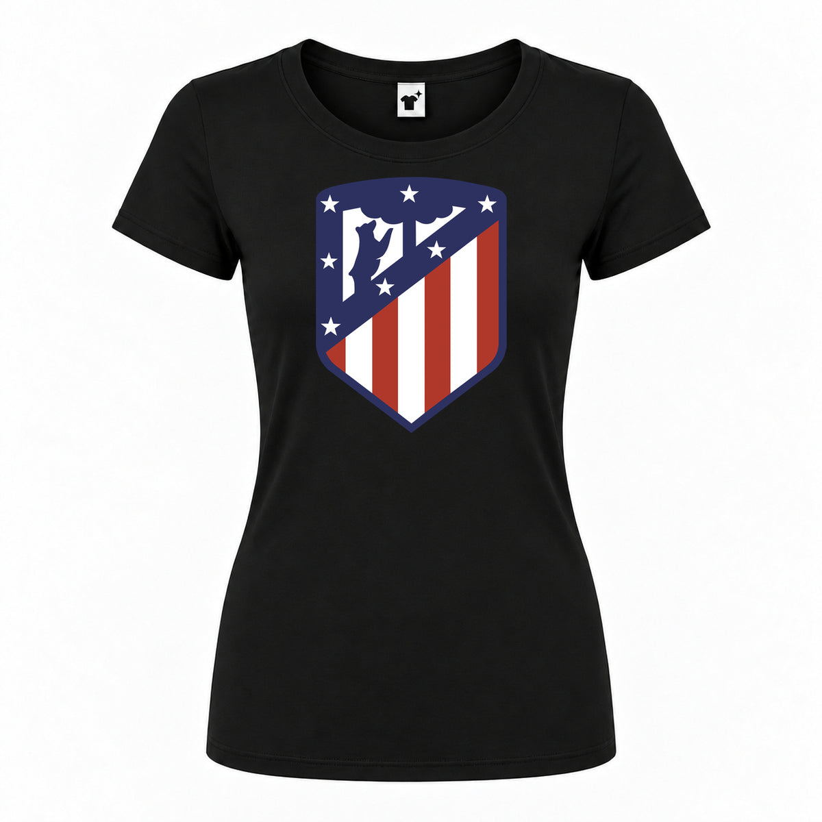 Women's Atletico Madrid FC Round Neck T-Shirt | Color: Black