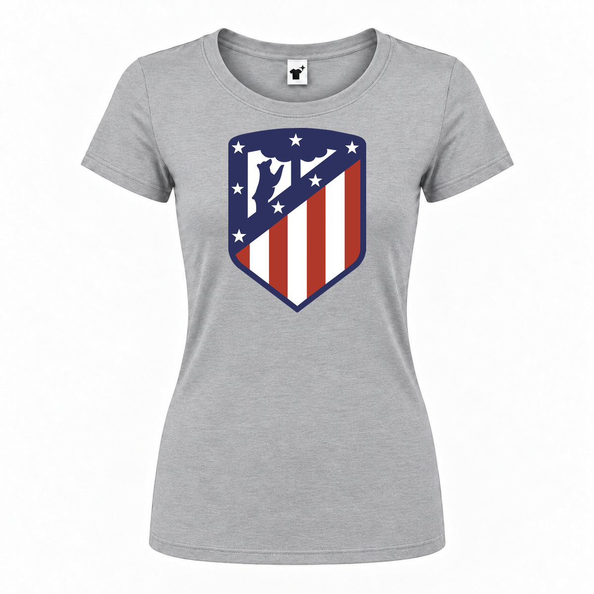 Women's Atletico Madrid FC Round Neck T-Shirt | Color: Grey