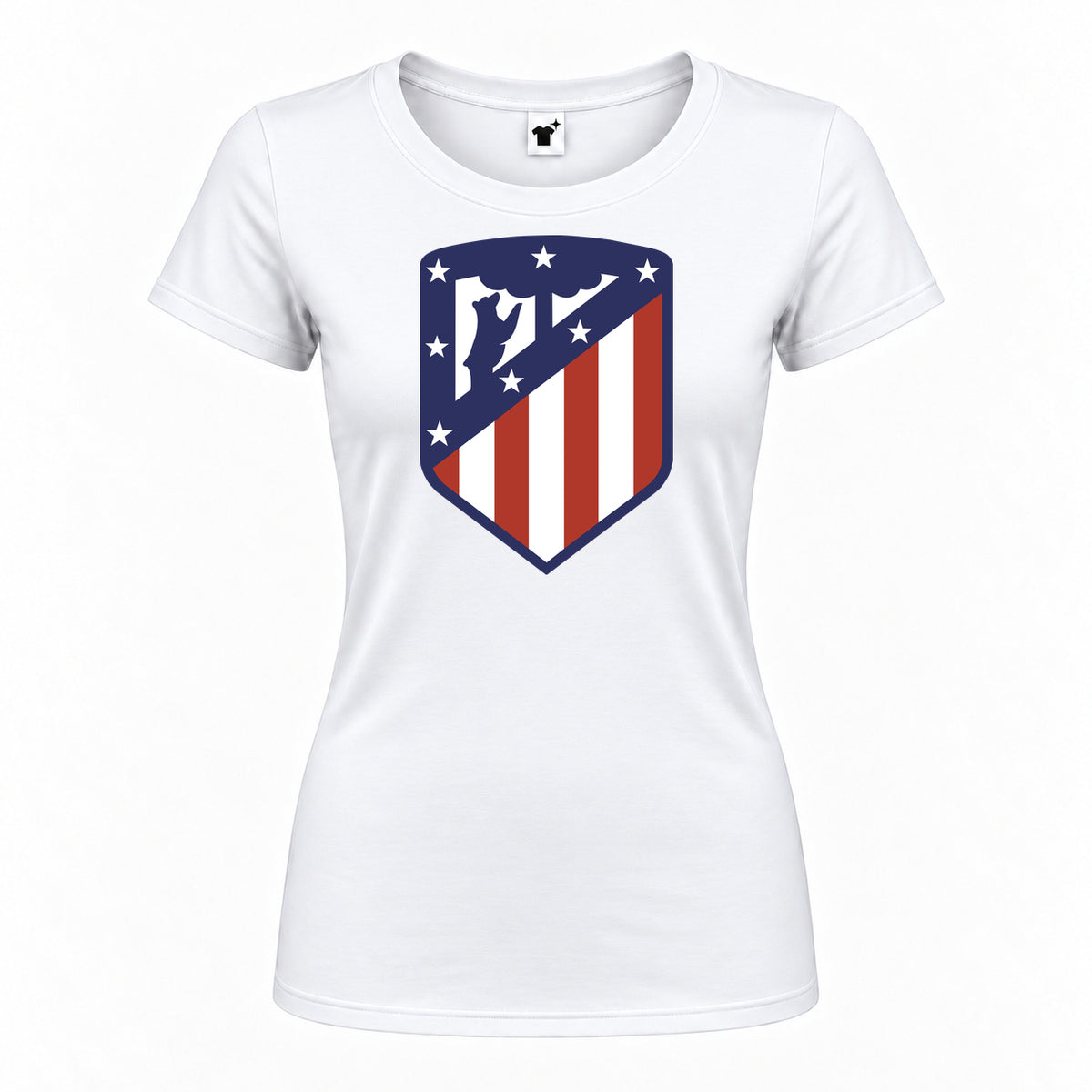 Women's Atletico Madrid FC Round Neck T-Shirt | Color: White