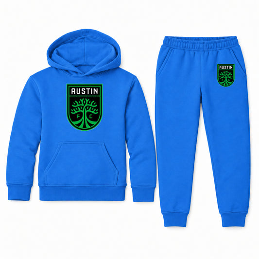 Austin FC youth hoodie jogger set, Blue, Youth Large ages 10–12