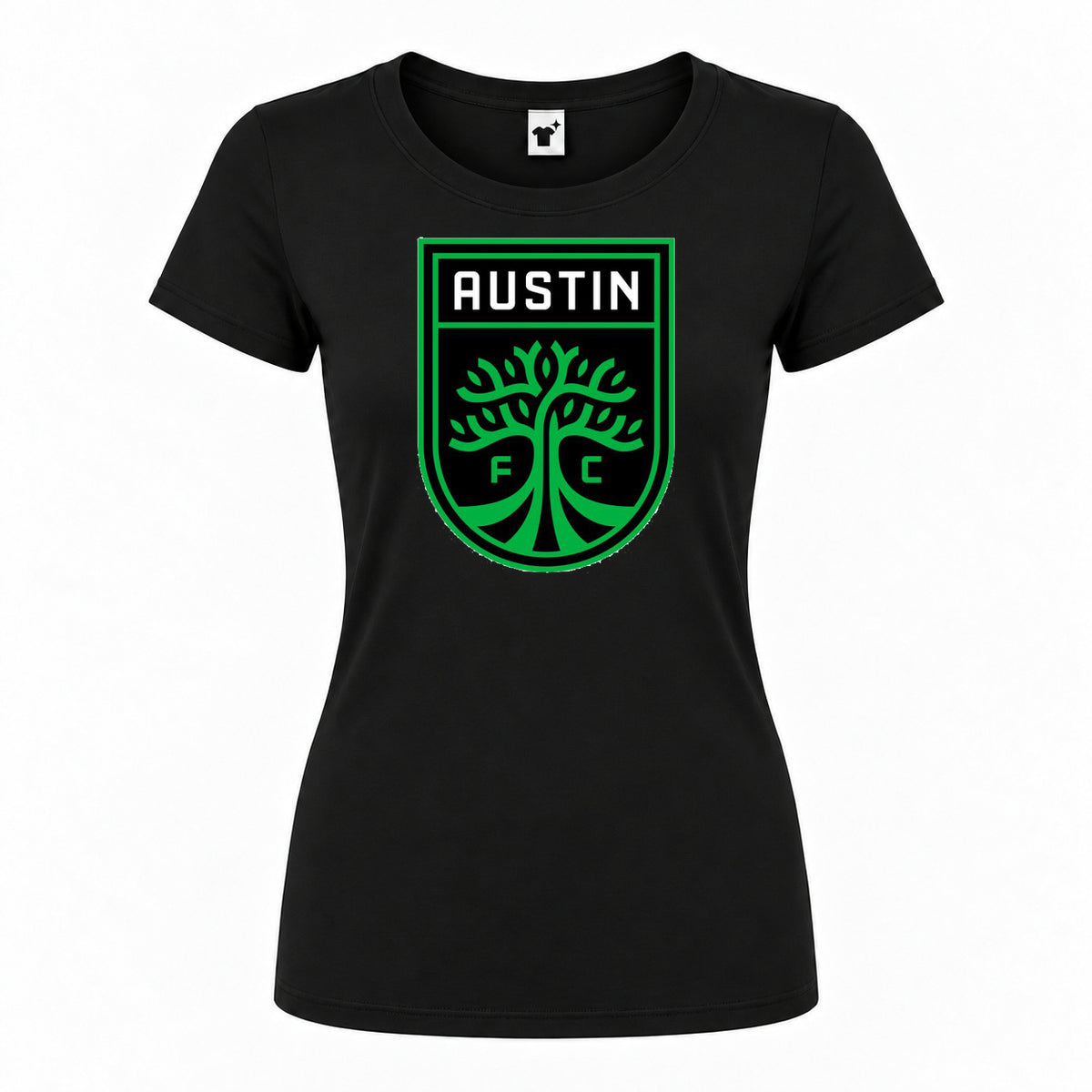 Women's Austin FC Round Neck T-Shirt | Color: Black
