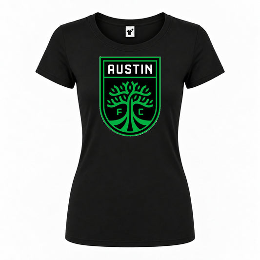 Women's Austin FC Round Neck T-Shirt | Color: Black