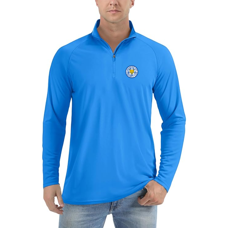 Men’s Leicester City FC - Lightweight Quarter-Zip Athletic Shirt – Long Sleeve Performance Wear