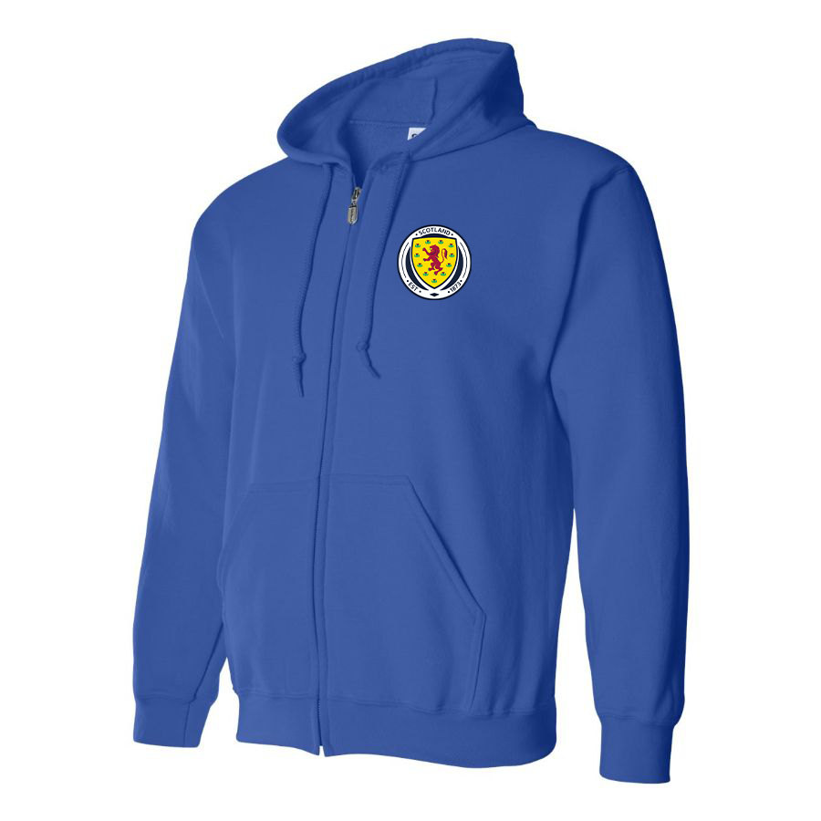 Men's Scotland National Soccer Team Zipper Hoodie