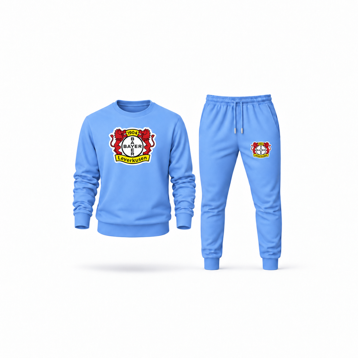 Men's Bayer Leverkusen FC Sweatshirt Joggers Set | Color: Carolina Blue | Main