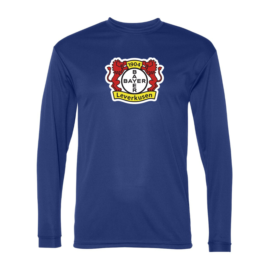 Men's Bayer Leverkusen FC Performance Long Sleeve T-Shirt | Color: Royal | Original artwork on Drive garment