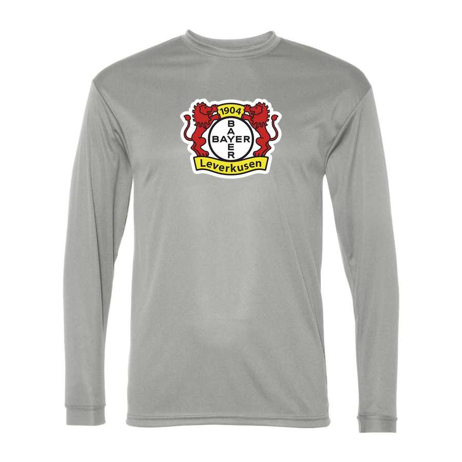 Men's Bayer Leverkusen FC Performance Long Sleeve T-Shirt | Color: Silver | Original artwork on Drive garment