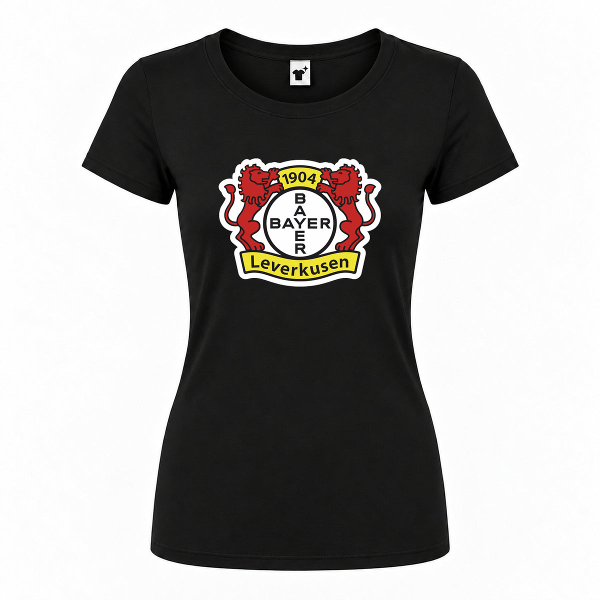 Women's Bayer Leverkusen FC Round Neck T-Shirt | Color: Black