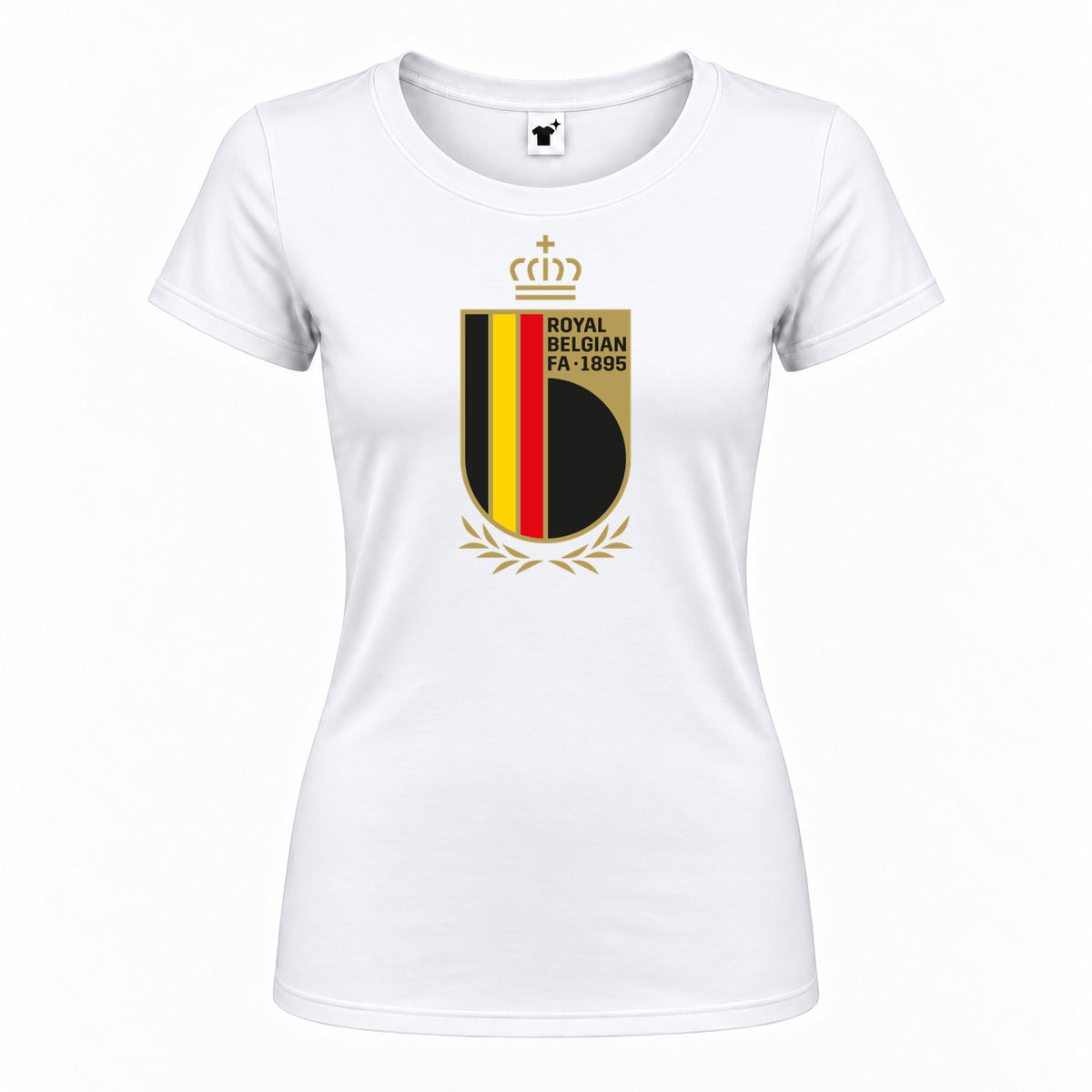Women's Belgium National Soccer Team Round Neck T-Shirt | Color: White