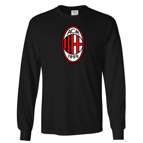 Men’s AC Milan Soccer Cotton Long Sleeve T-Shirt