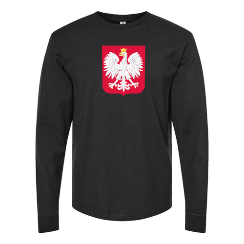 Men's Poland National Soccer Team Long Sleeve T-Shirt