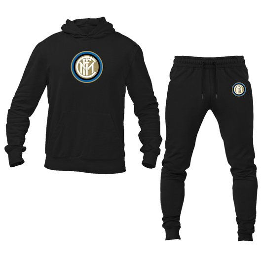 Men's Inter Milan Soccer Logo Hoodie Joggers Set