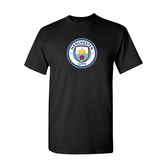 Youth Kids Manchester City Soccer Cotton T-Shirt