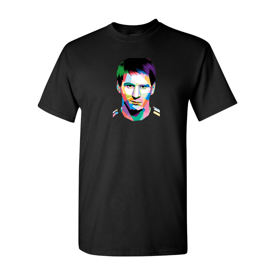 Men's Lionel Messi Face Art Soccer Cotton T-Shirt