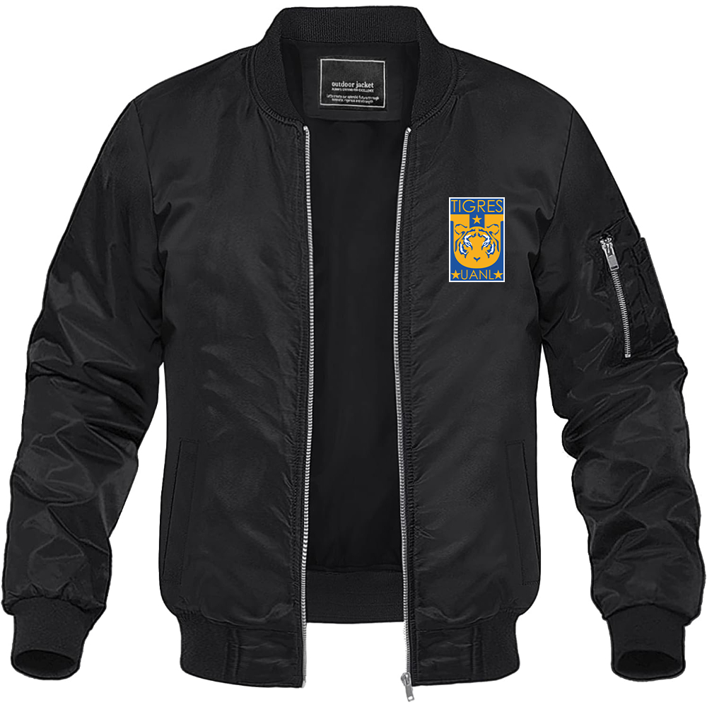 Men's Tigres UANL FC Lightweight Bomber Jacket Windbreaker Softshell Varsity Jacket Coat