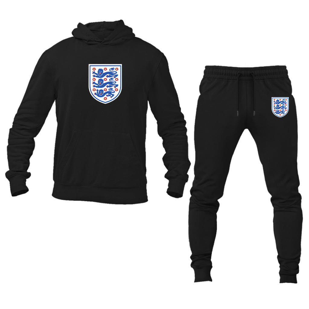 Men's England National Football Team Logo Hoodie Joggers Set