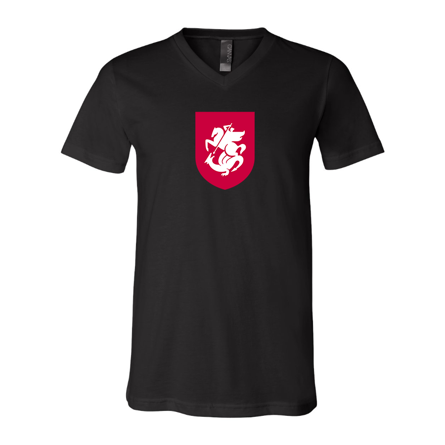 Men’s Georgia National Soccer Team - BELLA + CANVAS - Jersey V-Neck Tee - 3005