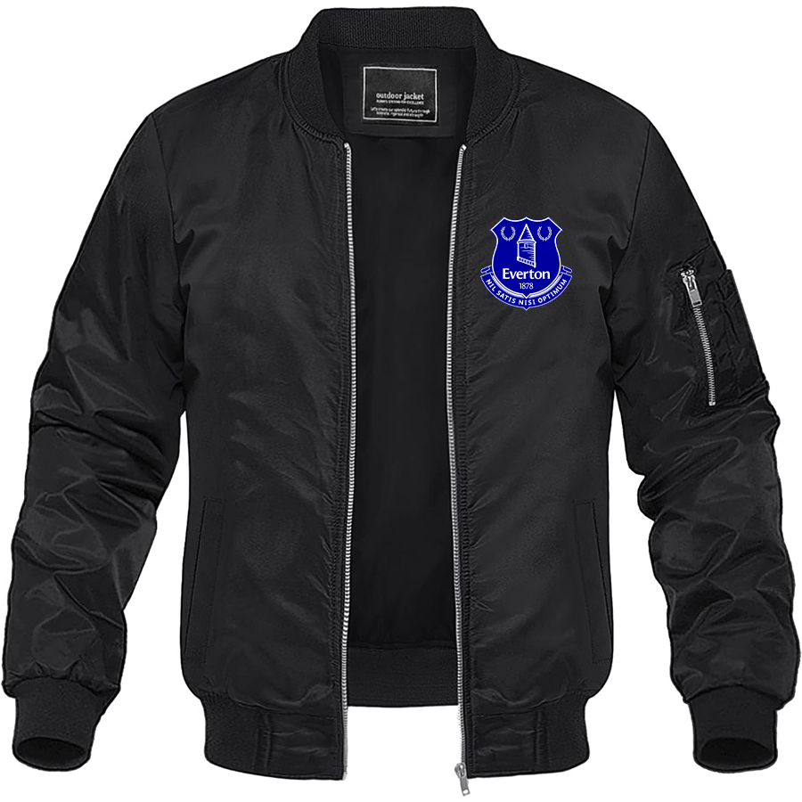 Men's Everton FC Lightweight Bomber Jacket Windbreaker Softshell Varsity Jacket Coat