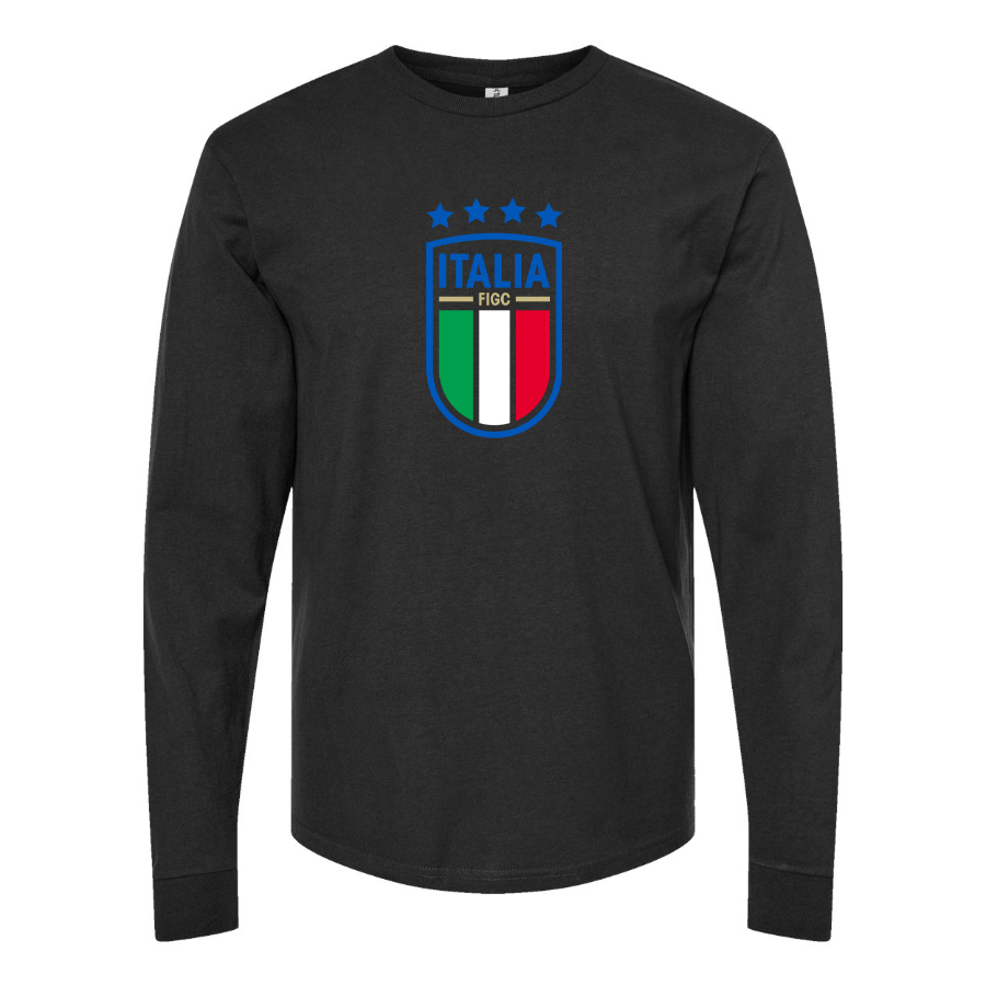 Men's Italy National Soccer Long Sleeve T-Shirt