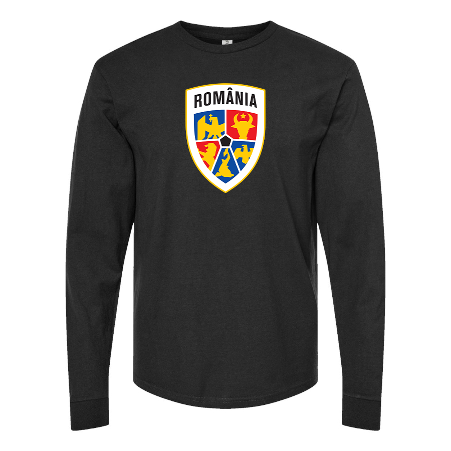 Youth Kids Romania National Soccer Team Long Sleeve T-Shirt