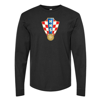 Men's Croatia National Soccer Team Cotton Long Sleeve T-Shirt
