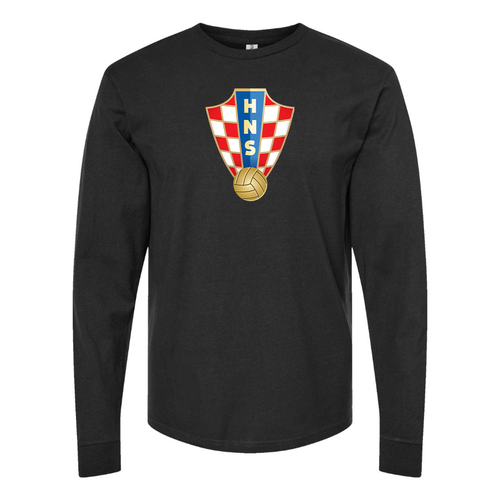 Men's Croatia National Soccer Team Cotton Long Sleeve T-Shirt