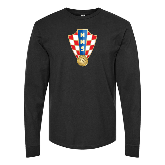Men's Croatia National Soccer Team Long Sleeve T-Shirt