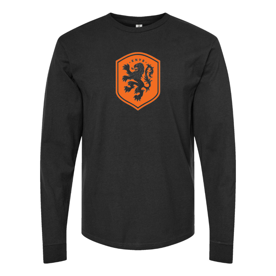 Youth Kids Netherlands National Soccer Team Long Sleeve T-Shirt