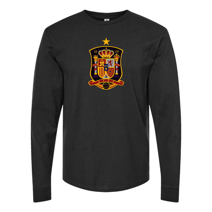 Youth Kids Spain National Soccer Team Long Sleeve T-Shirt