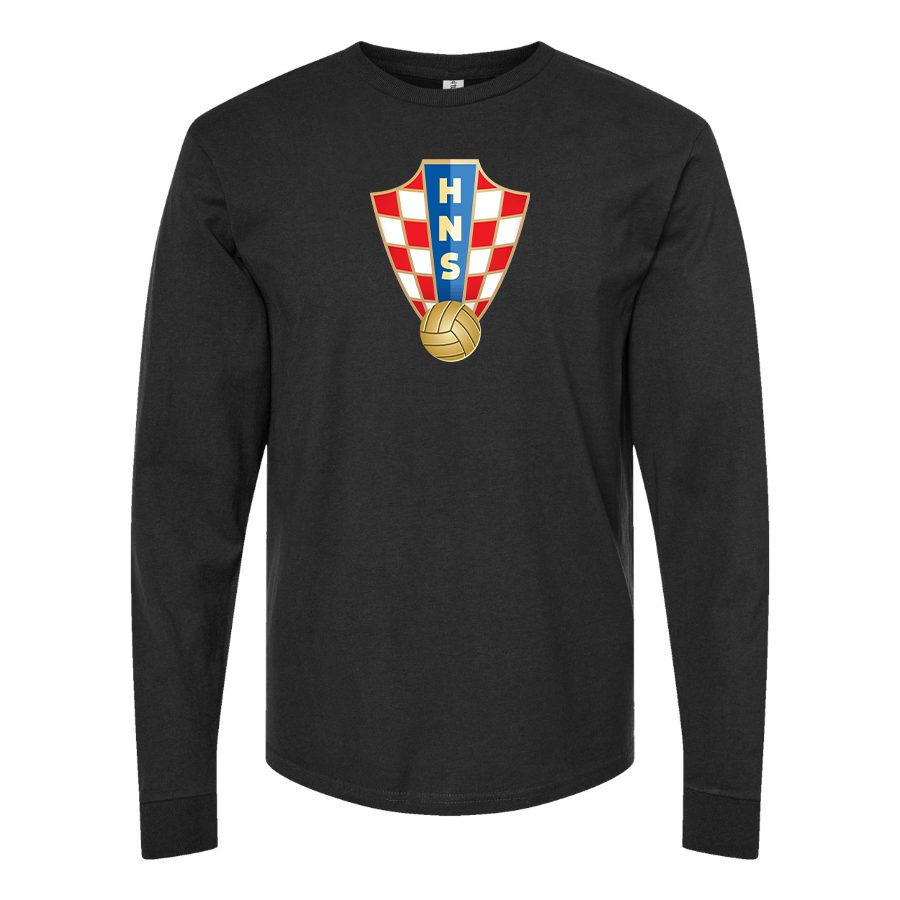 Men's Croatia National Soccer Team Long Sleeve T-Shirt