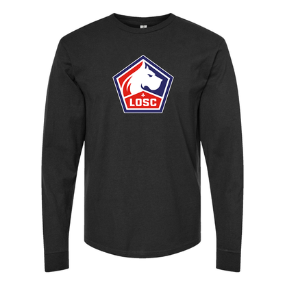 Men's Lille Olympique FC Cotton Long Sleeve T-Shirt