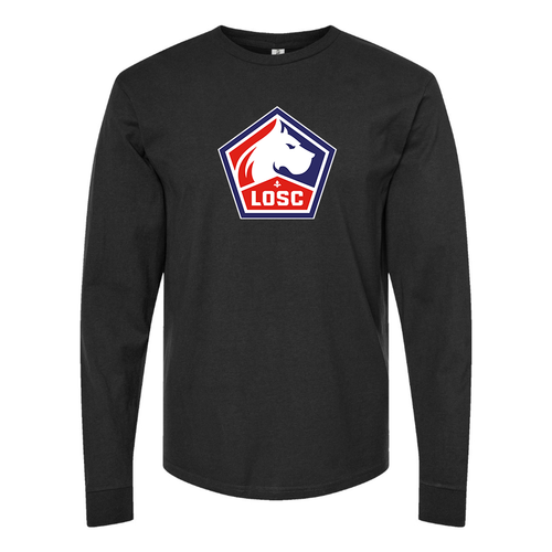 Men's Lille Olympique FC Cotton Long Sleeve T-Shirt